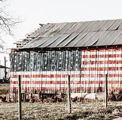 Classy Art American Flag Barn by Jennifer Rigsby Wall Art-1