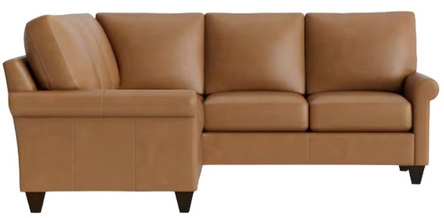 Bassett® Furniture Customizable Benchmade Premier 2-Piece Leather Roll Arm L-Shaped Sectional-1