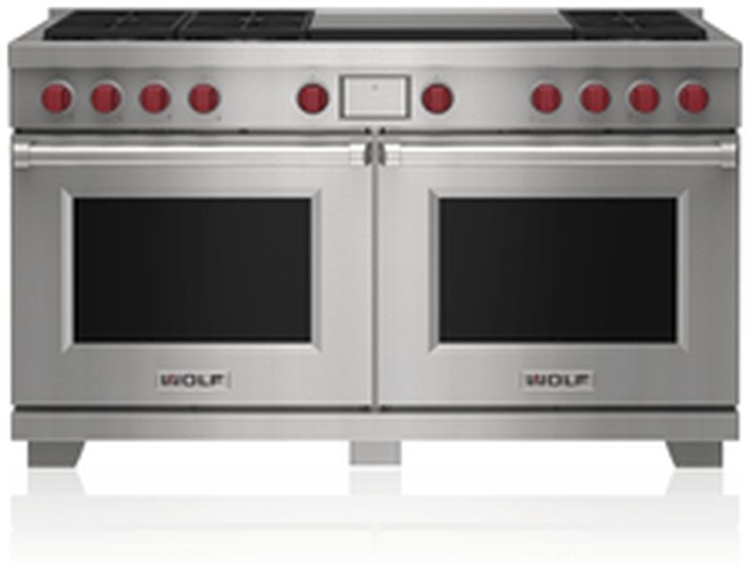 Wolf® 60" Stainless Steel Pro Style Dual Fuel Range