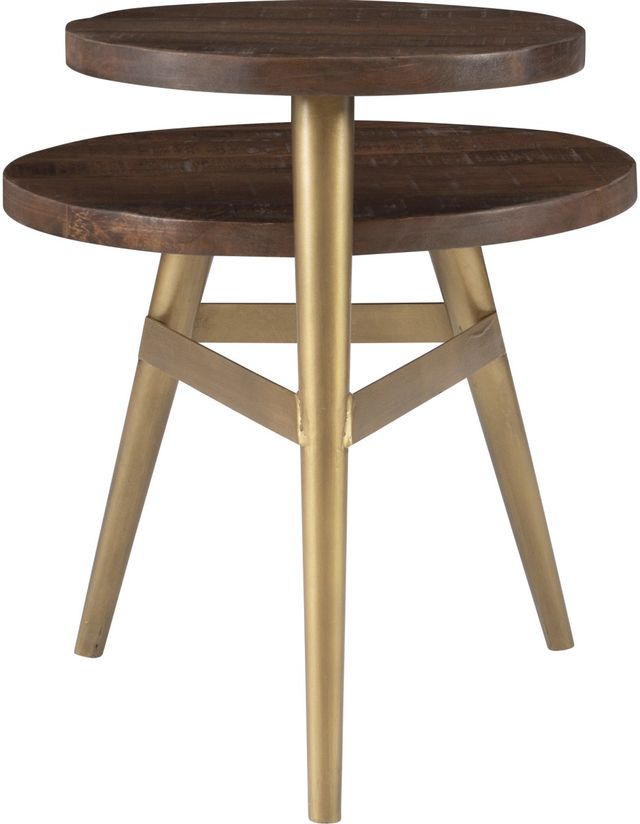 Powell® Collis Natural Two Tiered Side Table with Muted Gold Base-3