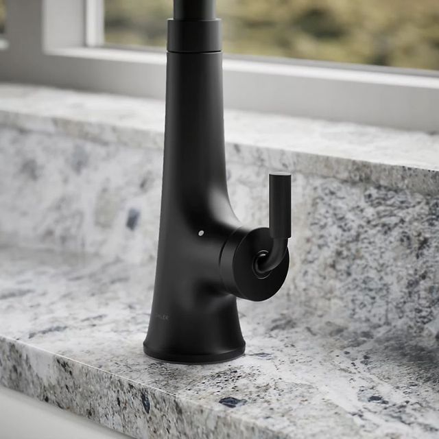 KOHLER® Tone® Matte Black Touchless Kitchen Sink Faucet with 3-Function Sprayhead-4