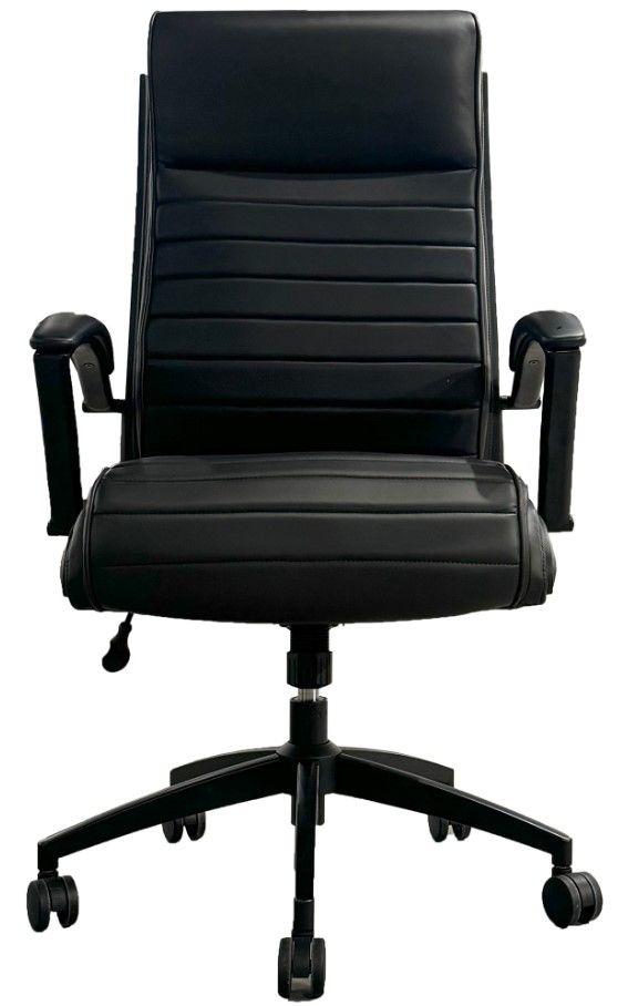 Parker House® Smooth Black Leather Desk Chair-2