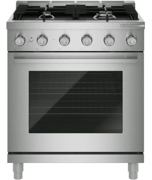 Bosch® 500 Series 30” Stainless Steel Freestanding Dual Fuel Range-0