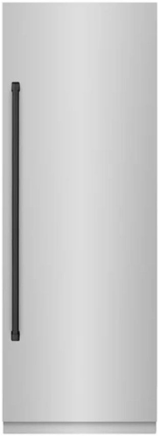 ZLINE Autograph Edition 30" 16.7 Cu. Ft. Stainless Steel Column Refrigerator with Graphite Gray Interior and Matte Black Accents-0
