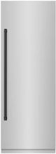 ZLINE Autograph Edition 30" 16.7 Cu. Ft. Stainless Steel Column Refrigerator with Graphite Gray Interior and Matte Black Accents-0