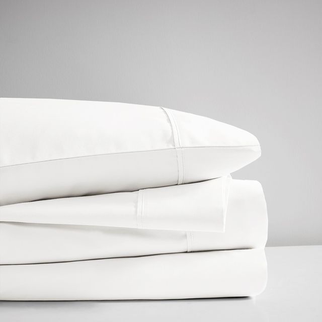 Olliix by Beautyrest White Full 400 Thread Count Wrinkle Resistant Cotton Sateen Sheet Set-2