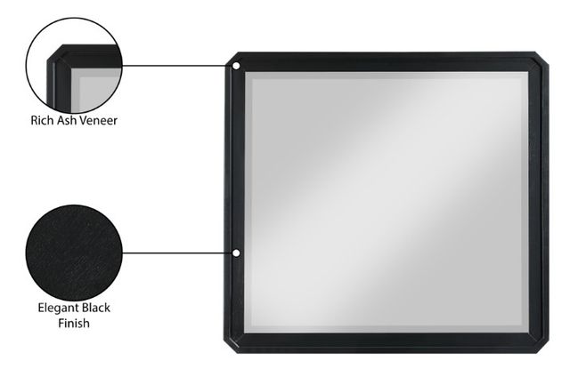 Meridian Furniture Parker Black Mirror-3