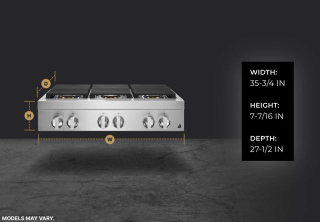 JennAir® NOIR™ 36" Stainless Steel Natural Gas Rangetop-2