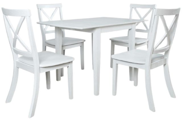 Jofran Inc. Eastern Tides 5-Piece ET Brushed White Dining Set-0