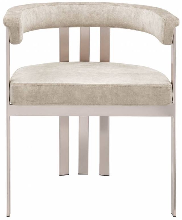 Meridian Furniture Marcello Beige/Brushed Chrome Velvet Dining Chair-1