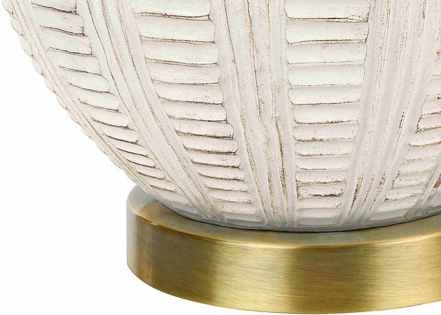 Monarch Specialties Inc. 21"H Cream Resin Table Lamp-3