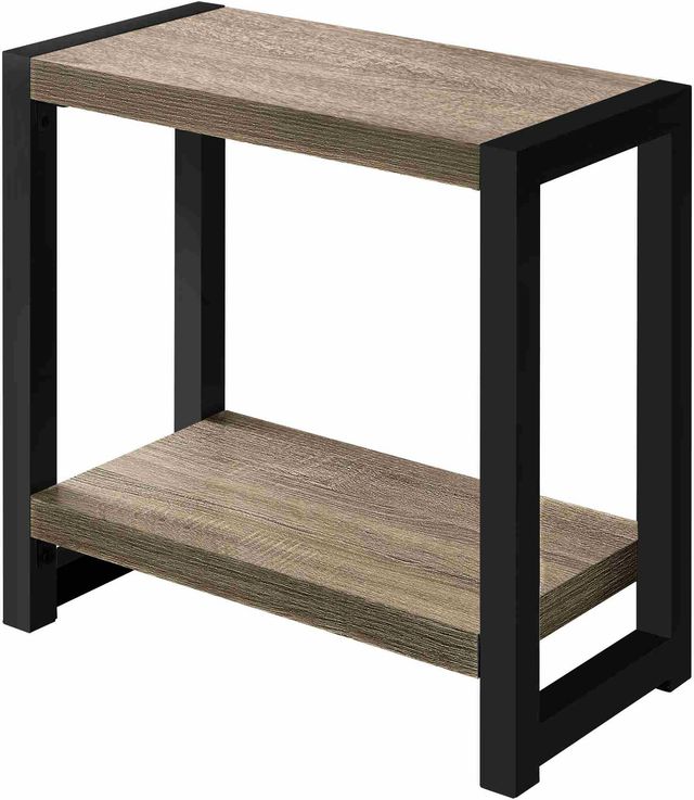 Monarch Specialties Inc. Taupe 22" Accent Table with Black Frame -0