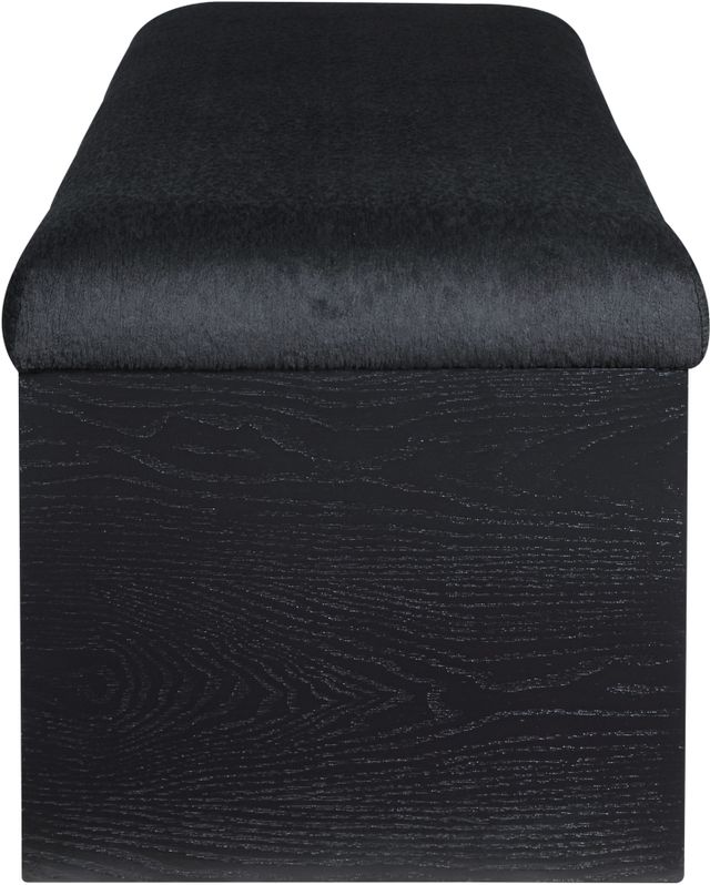 Meridian Furniture Lawson Black Velour Fur Fabric Bench-2