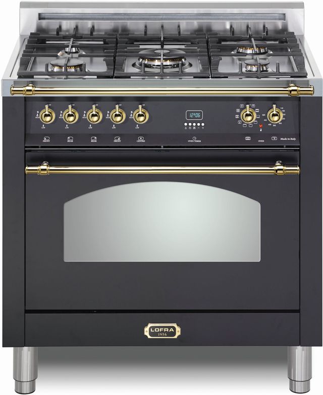 LOFRA® Dolcevita 36" Matte Black Pro Style Dual Fuel Range-0
