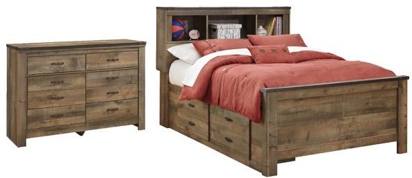 Signature Design by Ashley® Trinell 2-Piece Brown Full Panel Storage Bed Set-0