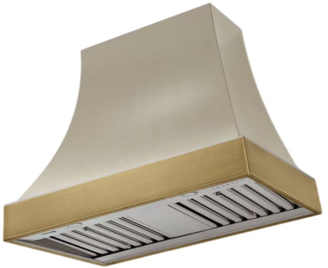 AGA Cascade 36" Fawn Wall Mounted Range Hood  with Antique Brass  Trim-0
