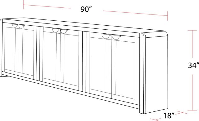 Parker House® Escape Glazed Natural Oak 90'' Console with Reversible Panel Doors-2