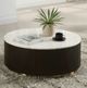 ACME Furniture Clayten White Coffee Table with Espresso Base-1