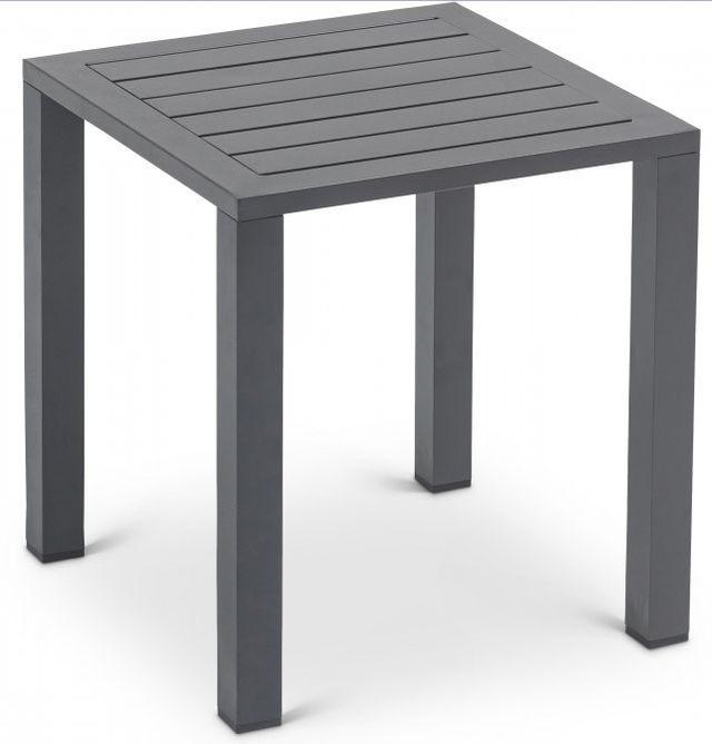 Meridian Furniture Maldives Grey Aluminum 18" Outdoor Patio End Table-0