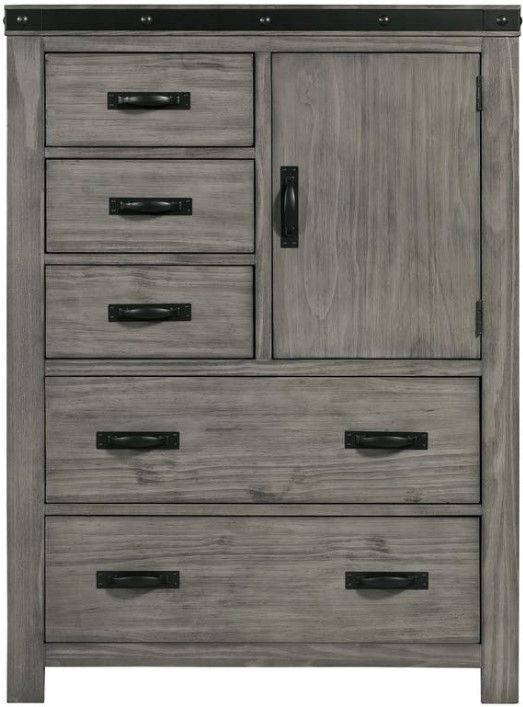 Elements International Wade Gray Wood Chest-1