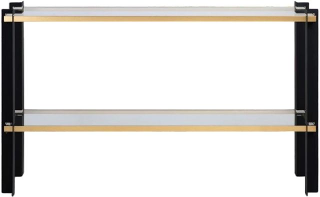 Uttermost® Cunene Glass Top Console Table with Matte Black Base-3