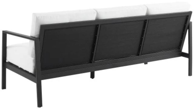 Linon Alora White/Black Aluminum/Fabric Outdoor 3-Seater Sofa-4