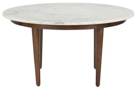 Moe's Home Collection Lark White Banswara Coffee Table with Brown Base-2
