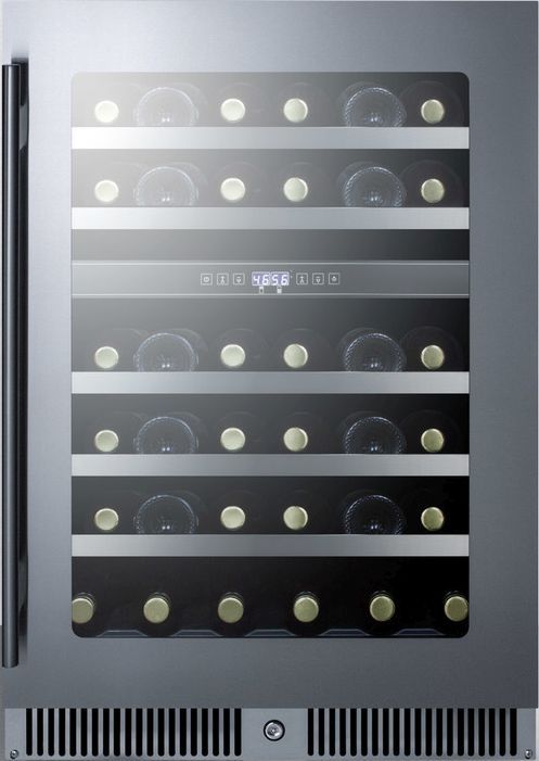 Summit® Classic Collection 5.4 Cu. Ft. Black Stainless Steel Wine Cooler-2