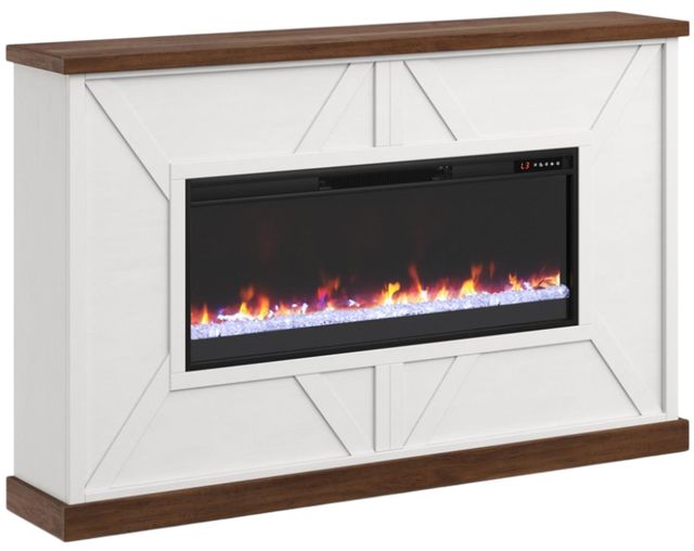 Legends Home Real Cozy Liberty Bourbon/Jasmine White Fireplace Mantel-0