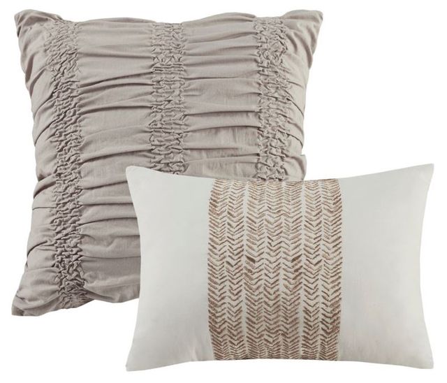 Olliix by Madison Park Schafer Taupe Full/Queen Five Piece Cotton Clipped Comforter Set-4