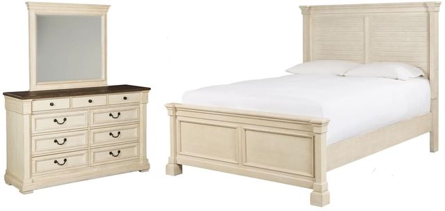 Signature Design by Ashley® Bolanburg 2-Piece Antique White Queen Panel Bed Set-1