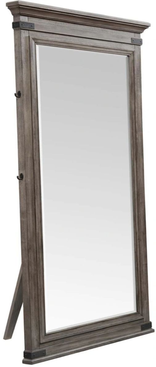 Intercon Forge Wire Brushed Steel Gray Tall Mirror-0