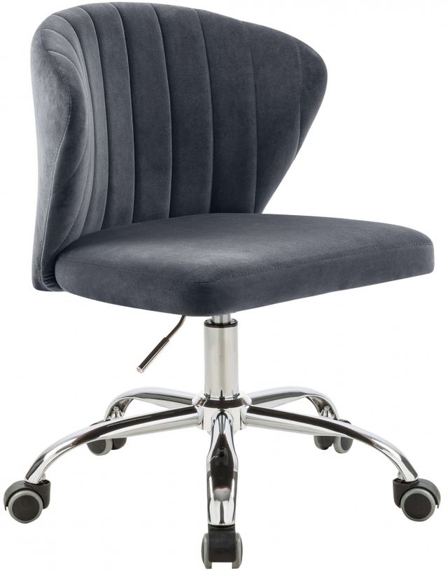Meridian Furniture Finley Grey Velvet Office Chair-0