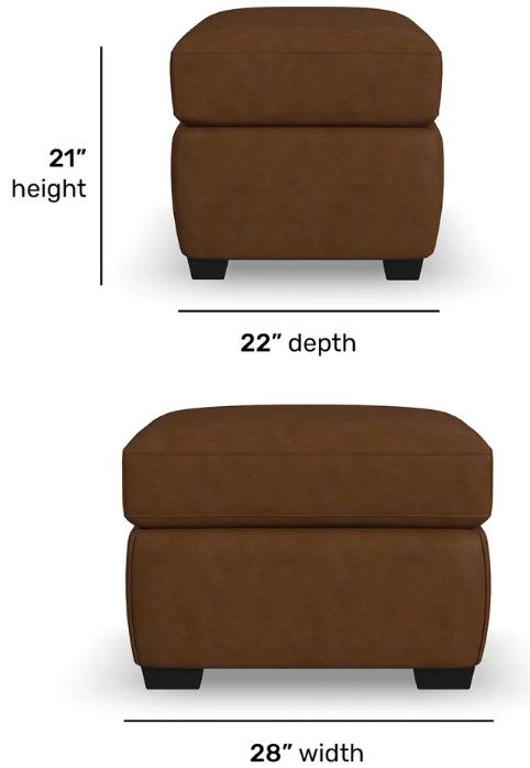 Flexsteel® Hudson Autumn Leather Ottoman-2