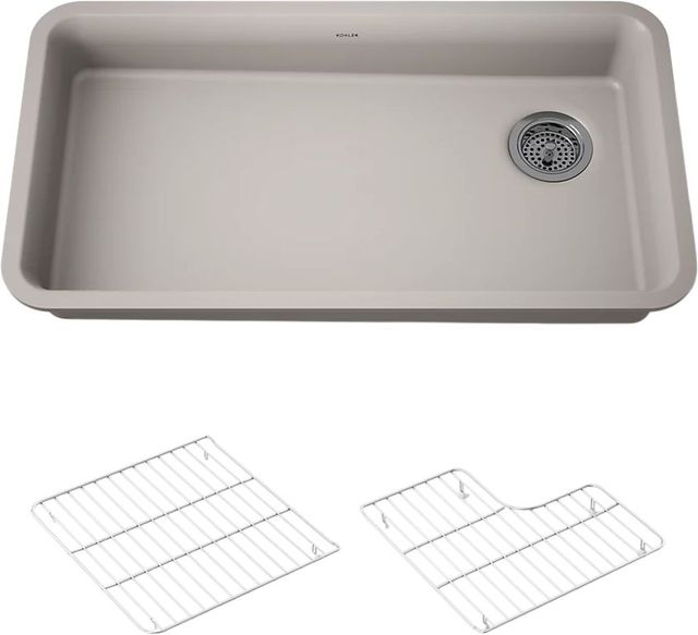 KOHLER® Cairn® Matte Taupe 33" Undermount Single-Bowl Kitchen Sink-0