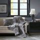 Olliix by Premier Comfort Parker Grey Corduroy Plush Down Alternative Throw-2