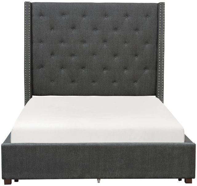 Homelegance® Fairborn Gray Upholstered Queen Storage Platform Bed-3