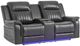 Global Furniture USA U8879 Blanched Charcoal Power Reclining Loveseat with Console-0