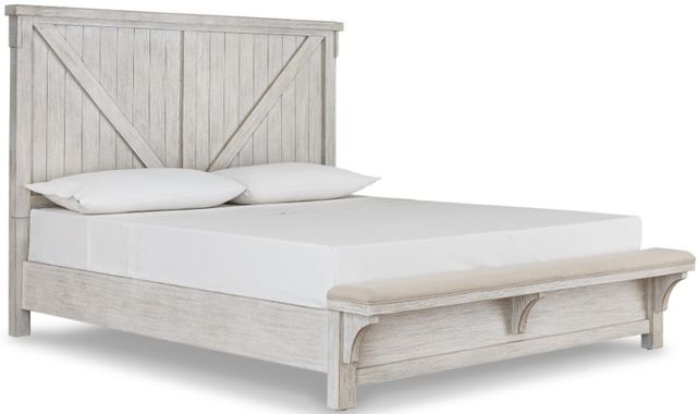 Signature Design by Ashley® Brashland 4-Piece White King Panel Bed Set-1