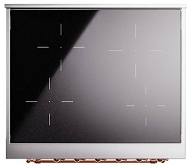 Ilve® Nostalgie II Noblesse 30'' Custom RAL Color Pro Style Induction Range with Copper Trim-2