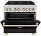 ZLINE Autograph Edition 36" Stainless Steel Pro Style Dual Fuel Range with Black Matte Door-3