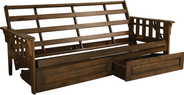 Kodiak Furniture Tucson Rustic Walnut Full Futon Frame with Storage-0