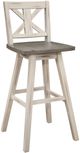 Mazin Furniture Amsonia Distressed Gray/White Gray Swivel Bar Chair-0