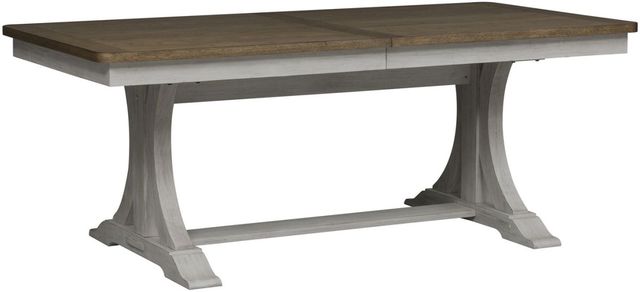 Liberty Furniture Farmhouse Reimagined 7-Piece Antique White/Chestnut Trestle Dining Set-3