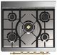 Ilve® Majestic III 30" Graphite Matte Pro Style Dual Fuel Natural Gas Range with 5 Black Brass Burners and Brass Trim-4