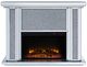 ACME Furniture Noralie Mirrored Electric Fireplace with Faux Stone Accent-3