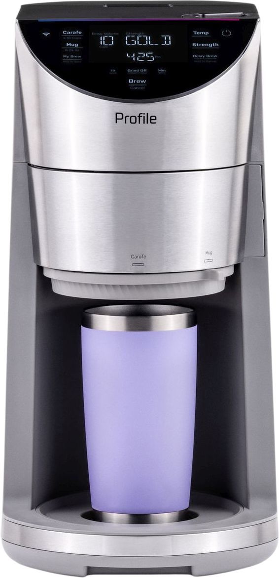 GE Profile™ 10 Cup Stainless Steel Smart Grind and Brew Coffee Maker with Podless Single Serve-1