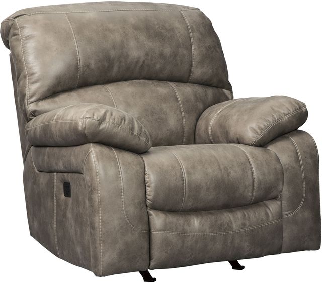 Signature Design by Ashley® Dunwell Driftwood Power Recliner with Adjustable Headrest-1