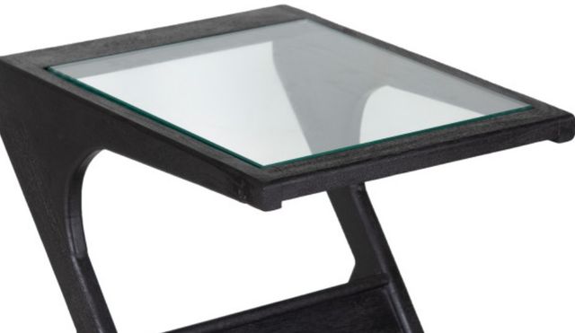 Porter International Designs Canberra Glass Top Recliner Table with Black Base-4