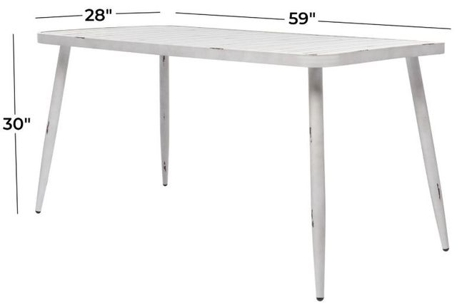 Deco Marche White Rectangular Metal Outdoor Dining Table-3